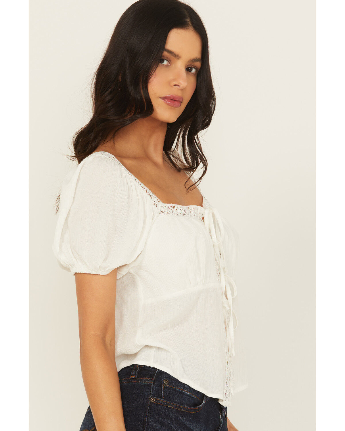 Image #2 - A.T.A.P Women's Tie Front Shirt, White, hi-res