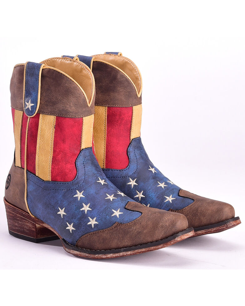Roper Women's American Flag Boots - Snip Toe , Multi, hi-res