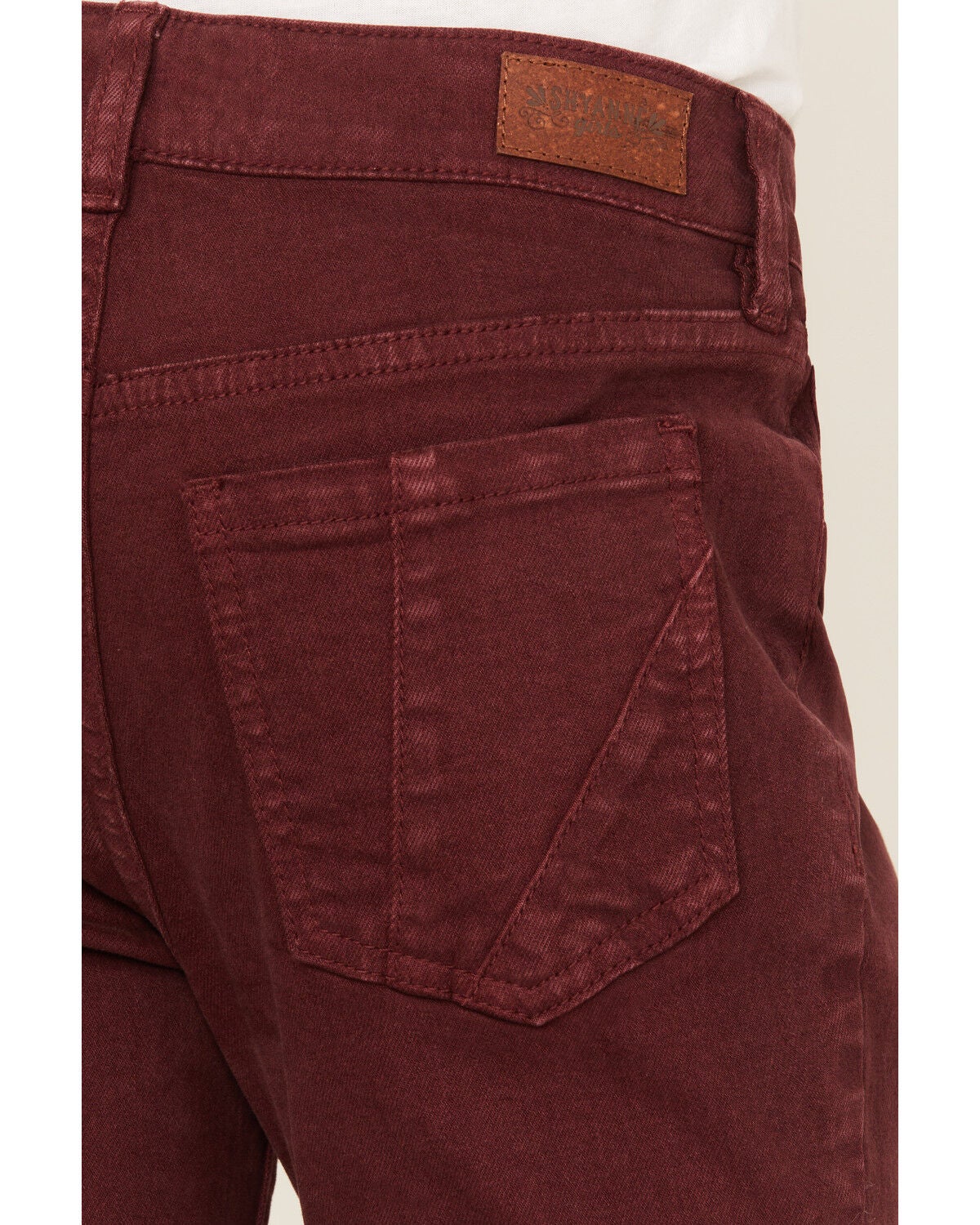 Image #4 - Shyanne Girls' Super Flare Raw Hem Jeans, Burgundy, hi-res