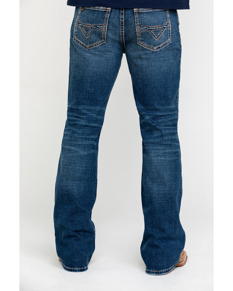 Cody James Core Men's Dungaree Medium Wash Stretch Relaxed Bootcut Jeans , Blue, hi-res