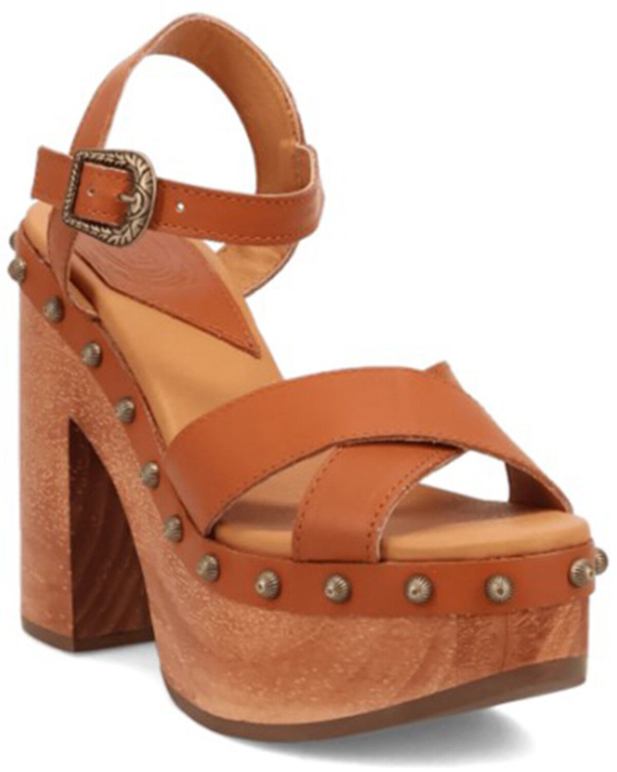 Image #1 - DIngo Women's Lotus Wooden Sandals, Brown, hi-res