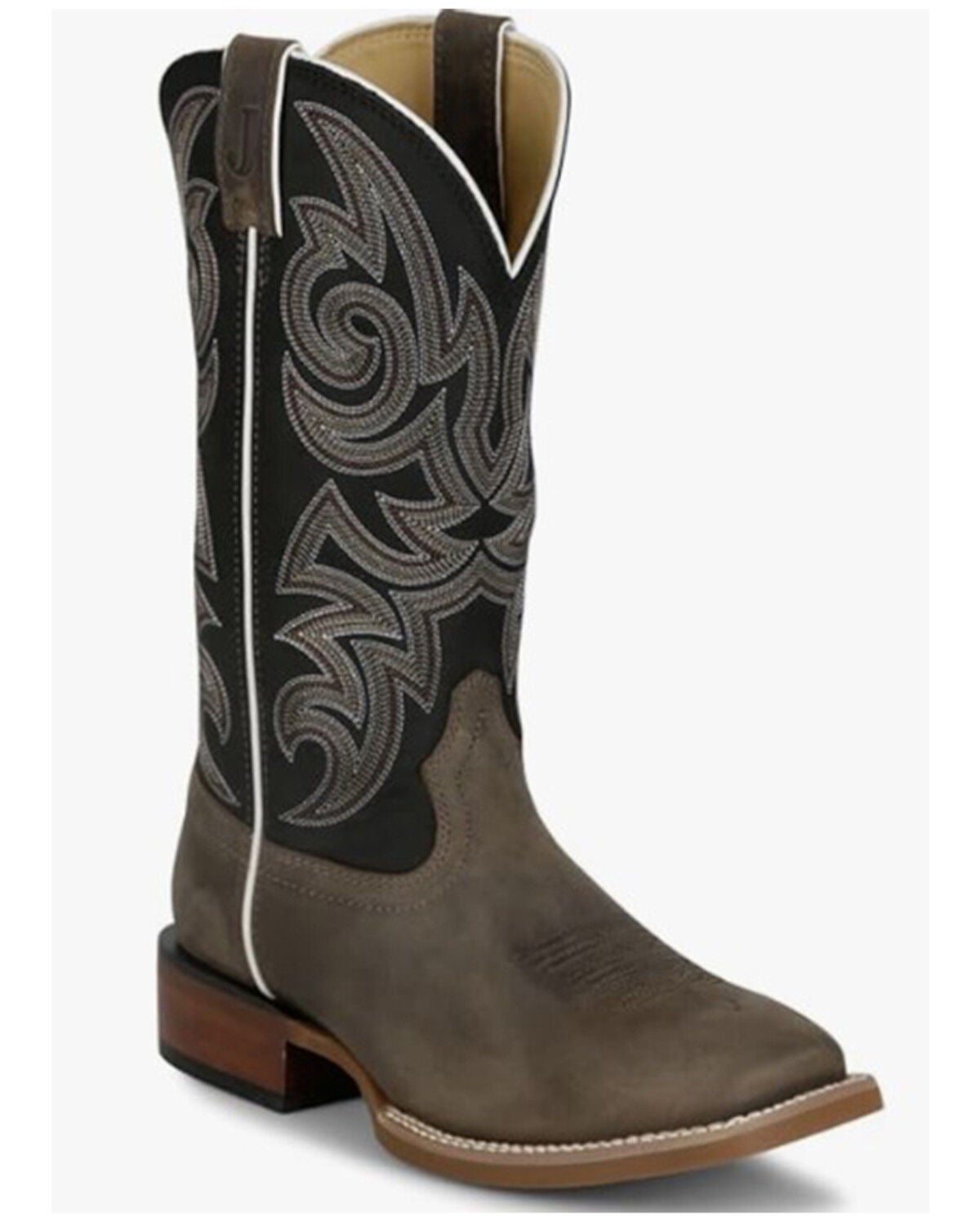 Image #1 - Justin Men's Frontier May Day Performance Western Boots - Broad Square Toe, Grey, hi-res