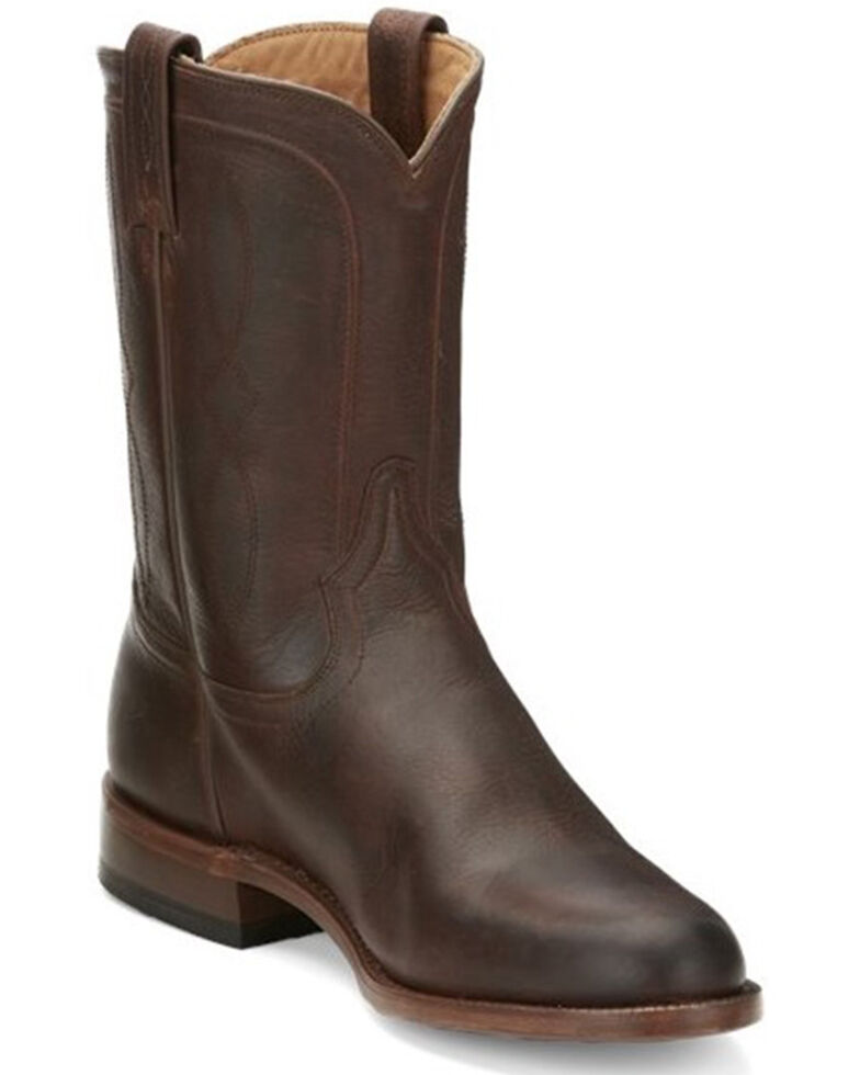 Tony Lama Men's Monterey Whiskey Roper Cowhide Leather Western Boot - Round Toe , Brown, hi-res