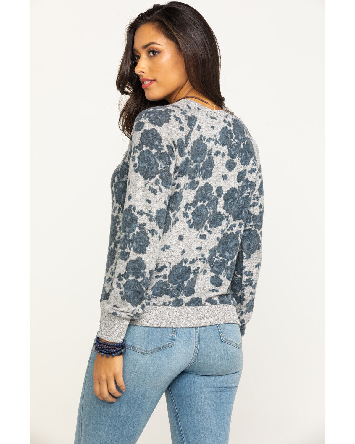grey floral sweater