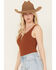 Image #2 - By Together Women's Hello There Ribbed Bodysuit, Rust Copper, hi-res