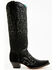 Image #2 - Corral Women's Crystal Embroidered Tall Western Boots - Snip Toe , Black, hi-res