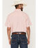 Image #4 - Ely Walker Men's Tonal Striped Short Sleeve Pearl Snap Western Shirt, Pink, hi-res