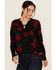 Image #1 - Idyllwind Women's Libbel Rose Print Long Sleeve Top, Black, hi-res