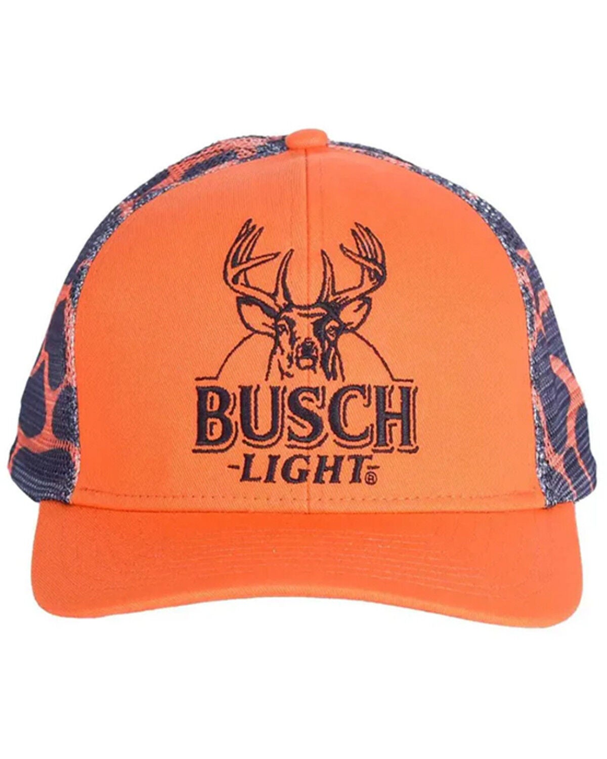 Buckwear Men's Busch Light Camo Print Ball Cap, Orange, hi-res