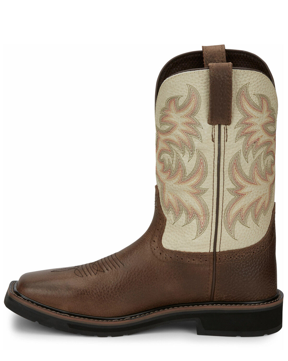 Image #3 - Justin Men's Driller Western Work Boots - Steel Toe, Dark Brown, hi-res