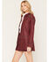 Image #2 - Shyanne Women's Faux Suede Metallic Embroidered Studded Jacket, Maroon, hi-res