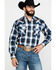 Ely Walker Men's Assorted Embroidered Multi Large Plaid Long Sleeve Western Shirt , Multi, hi-res