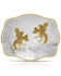 Image #1 - Montana Silversmiths Men's Extra Large Engraved Scalloped Buckle With Fighting Roosters, Silver, hi-res