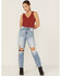 Image #4 - Miss Me Women's Found My Love Knot Hot Ribbed Tank, , hi-res