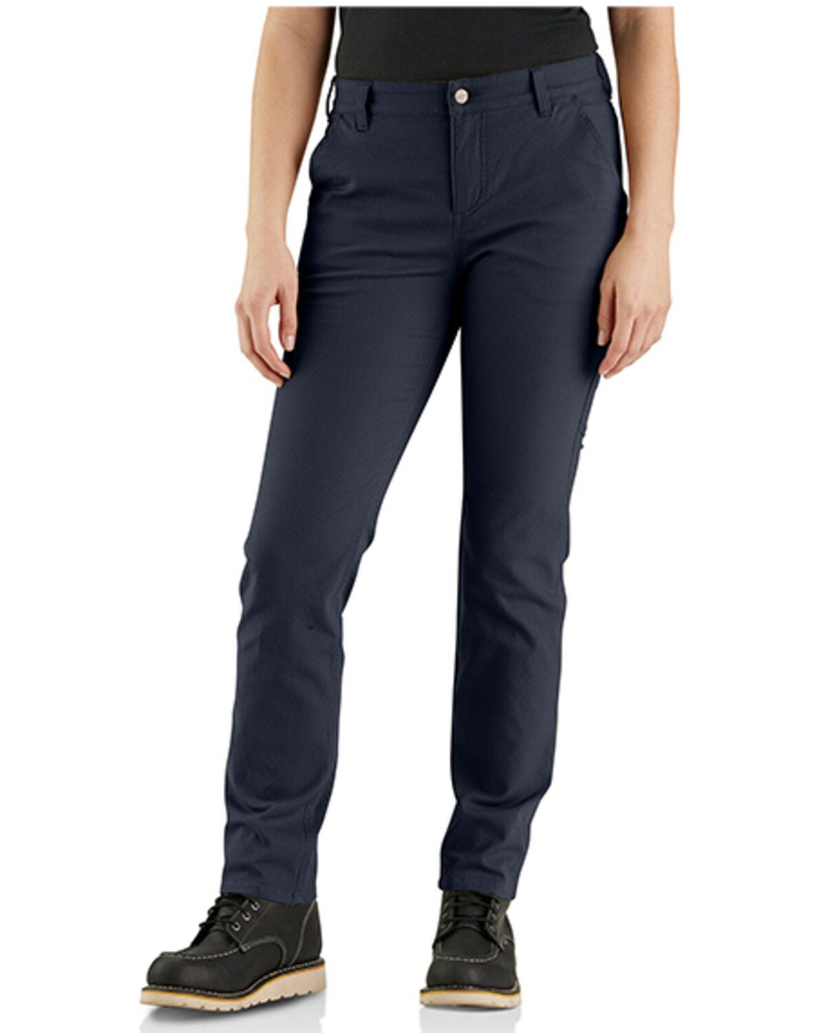 Image #4 - Carhartt Women's Rugged Flex&reg; Relaxed Fit Canvas Work Pants, Navy, hi-res
