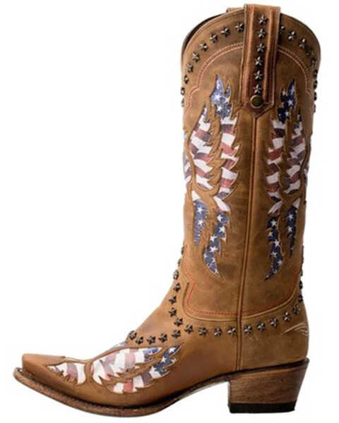 Image #2 - Lane Women's Old Glory Western Boots - Snip Toe, Brown, hi-res