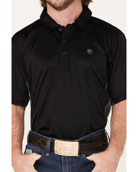 Image #3 - RANK 45® Men's Renegade Performance Short Sleeve Polo Shirt , Black, hi-res