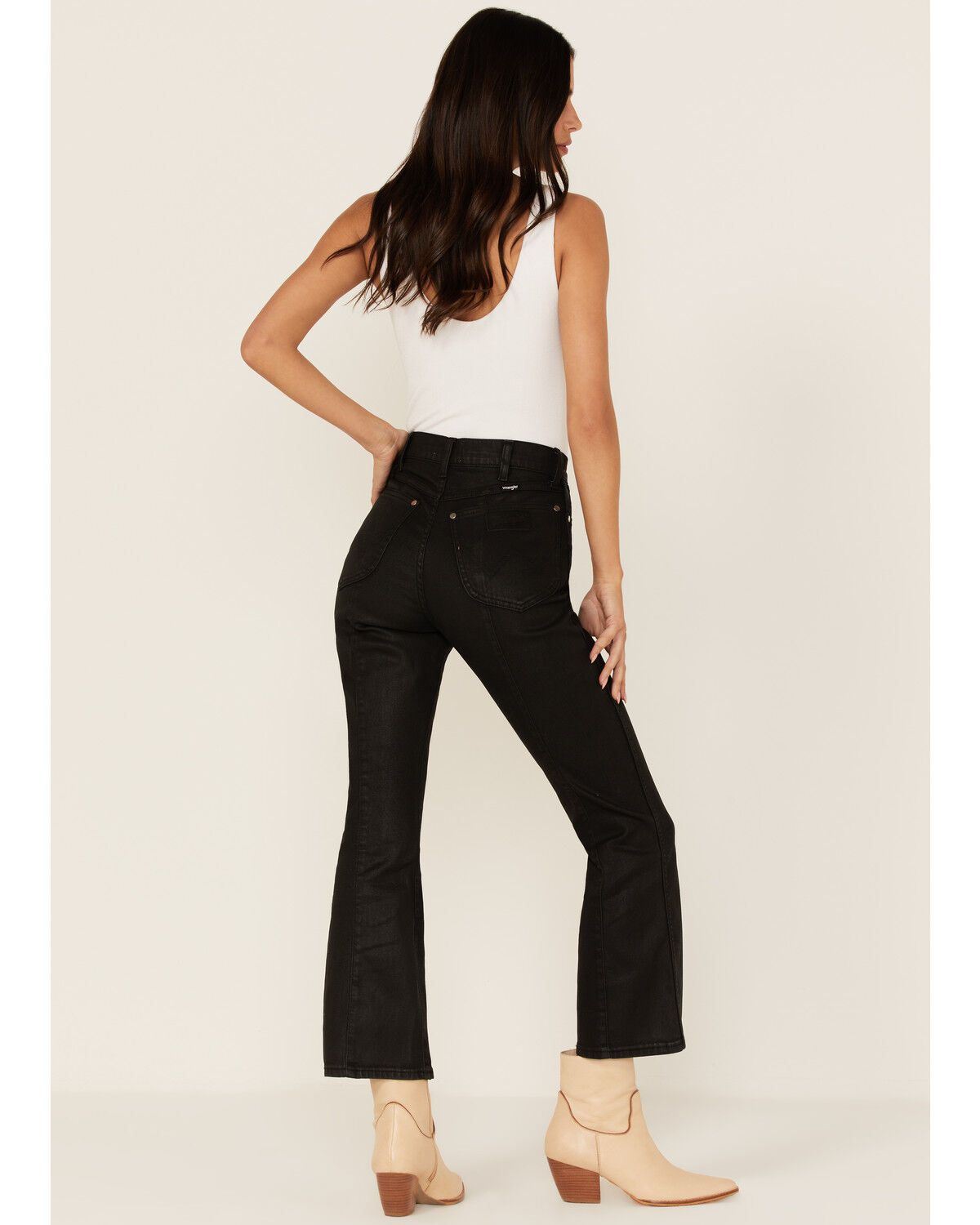 Image #3 - Wrangler X Fender Women's Wrock Cropped Flare Jeans, Black, hi-res