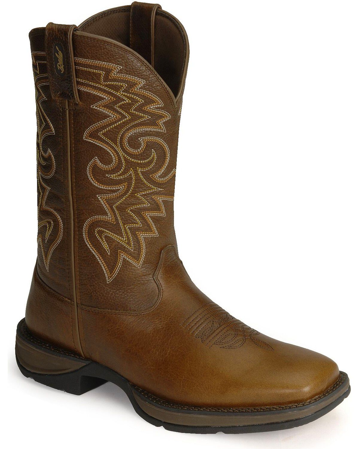 men's pull on square toe boots