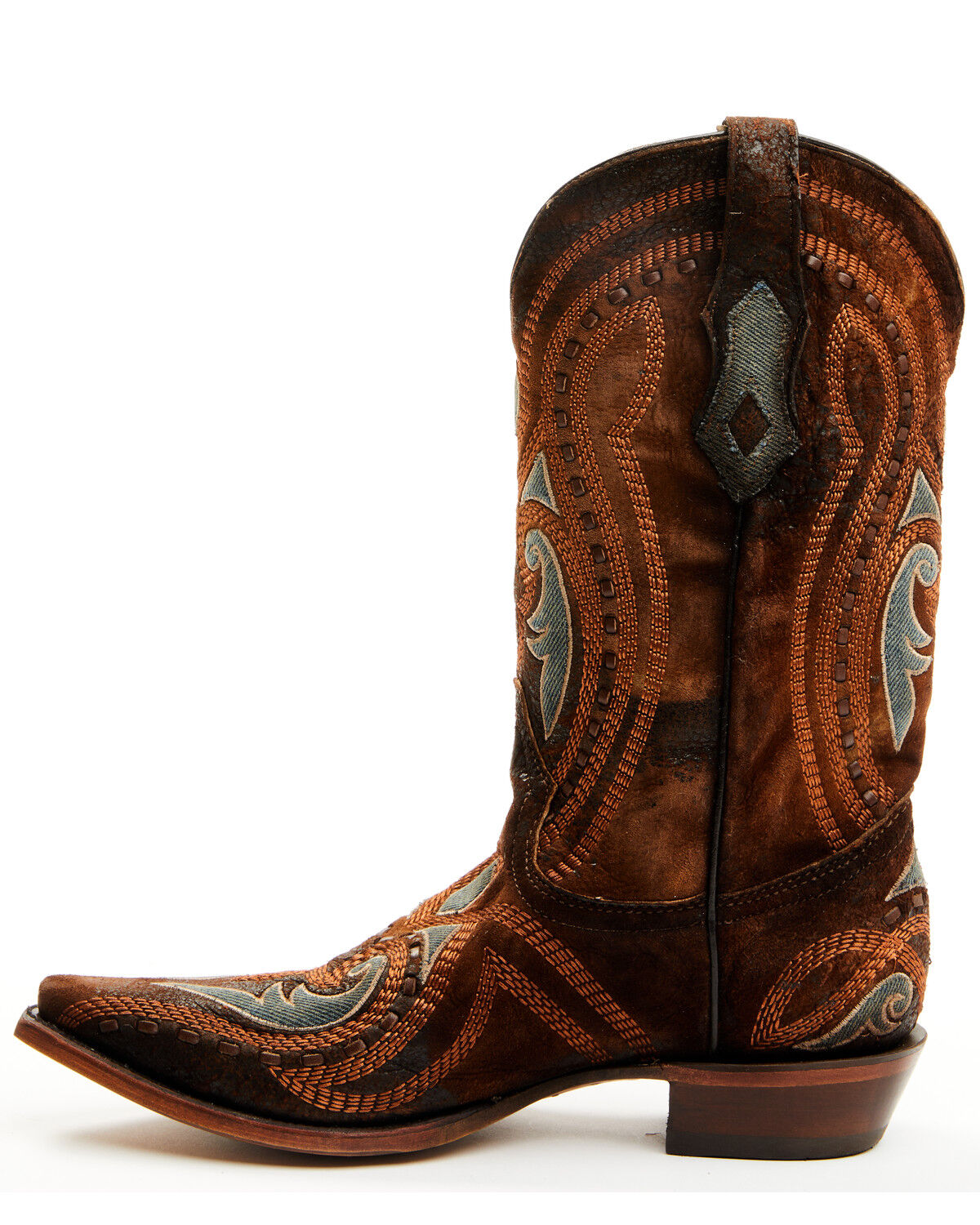 Image #3 - Corral Men's Overlay And Embroidered Western Boots - Snip Toe, Brown, hi-res
