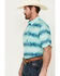 Image #2 - Ariat Men's VentTEK Classic Fit Southwestern Striped Short Sleeve Performance Shirt - Tall, Aqua, hi-res