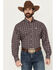 Image #1 - Cinch Men's Plaid Print Long Sleeve Button-Down Western Shirt, Purple, hi-res