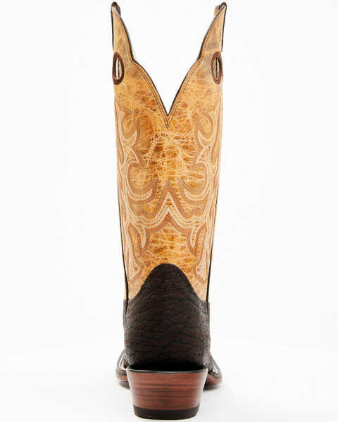 Image #5 - Hondo Boots Men's Bullhide Western Boots - Broad Square Toe, Brown, hi-res