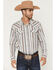 Image #1 - Cody James Men's Saddle Ridge Striped Print Long Sleeve Snap Western Shirt - Big, Grey, hi-res