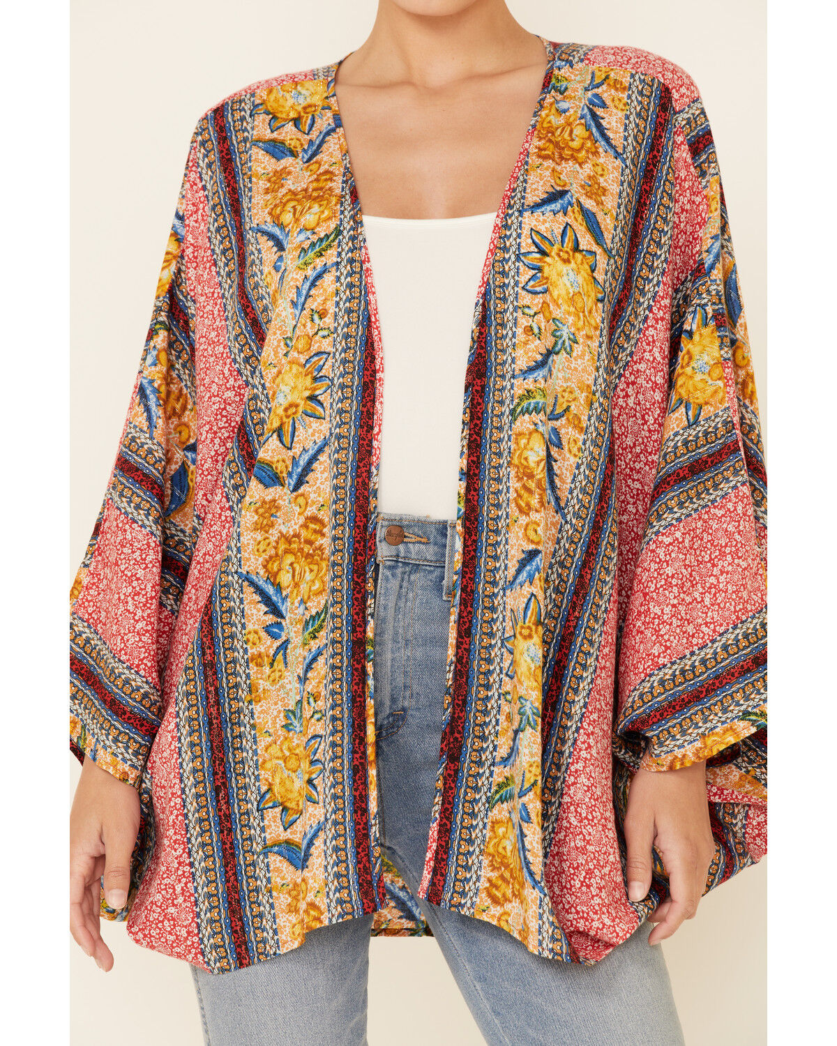 Image #2 - Band of the Free Women's Multi Print Grace Kimono, Multi, hi-res