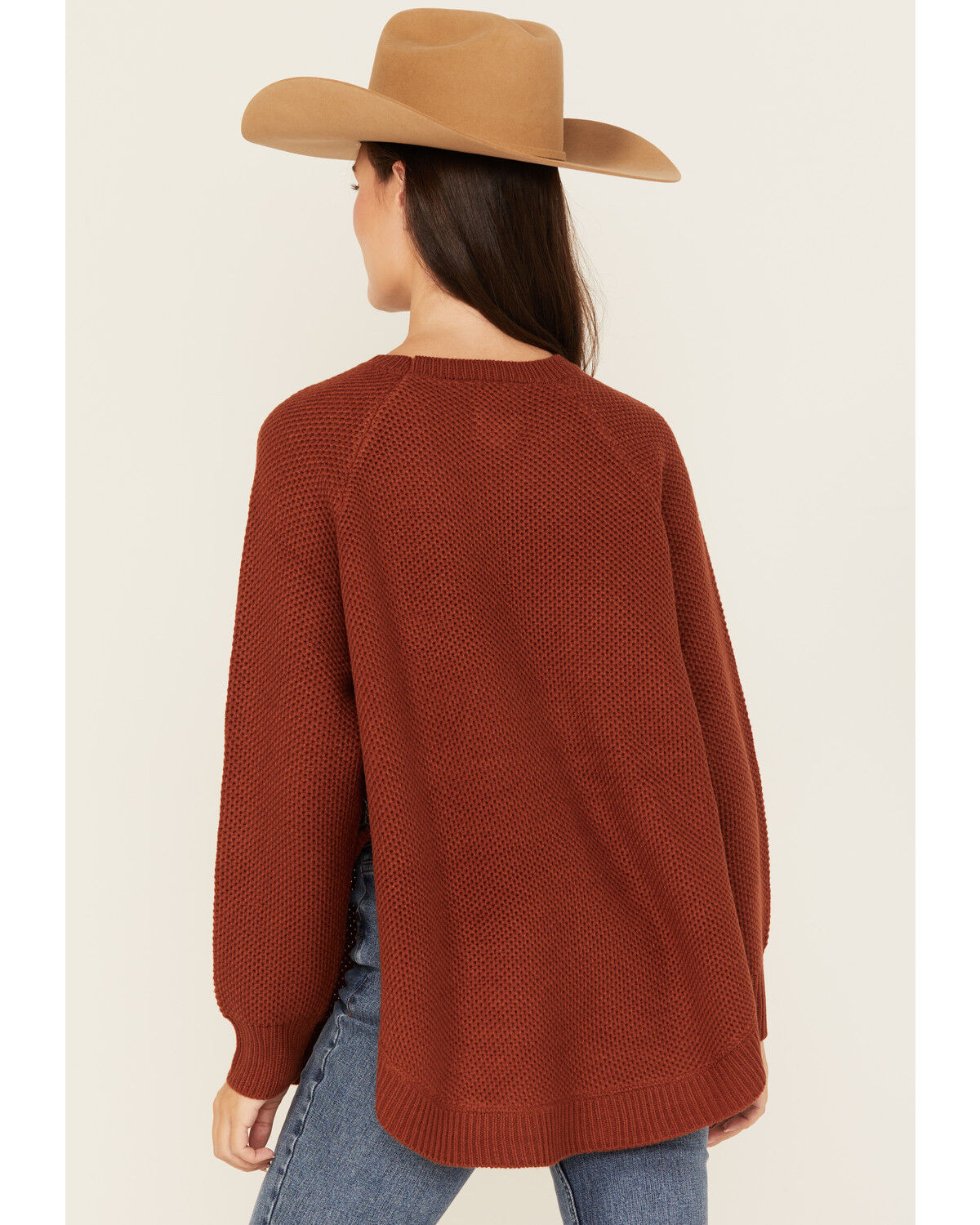 Image #4 - Cotton & Rye Women's Round Bottom Textured Sweater, Rust, hi-res