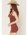 Image #2 - Rock & Roll Denim Women's Sleeveless Buckle Strap Mini Dress, Rust Copper, hi-res