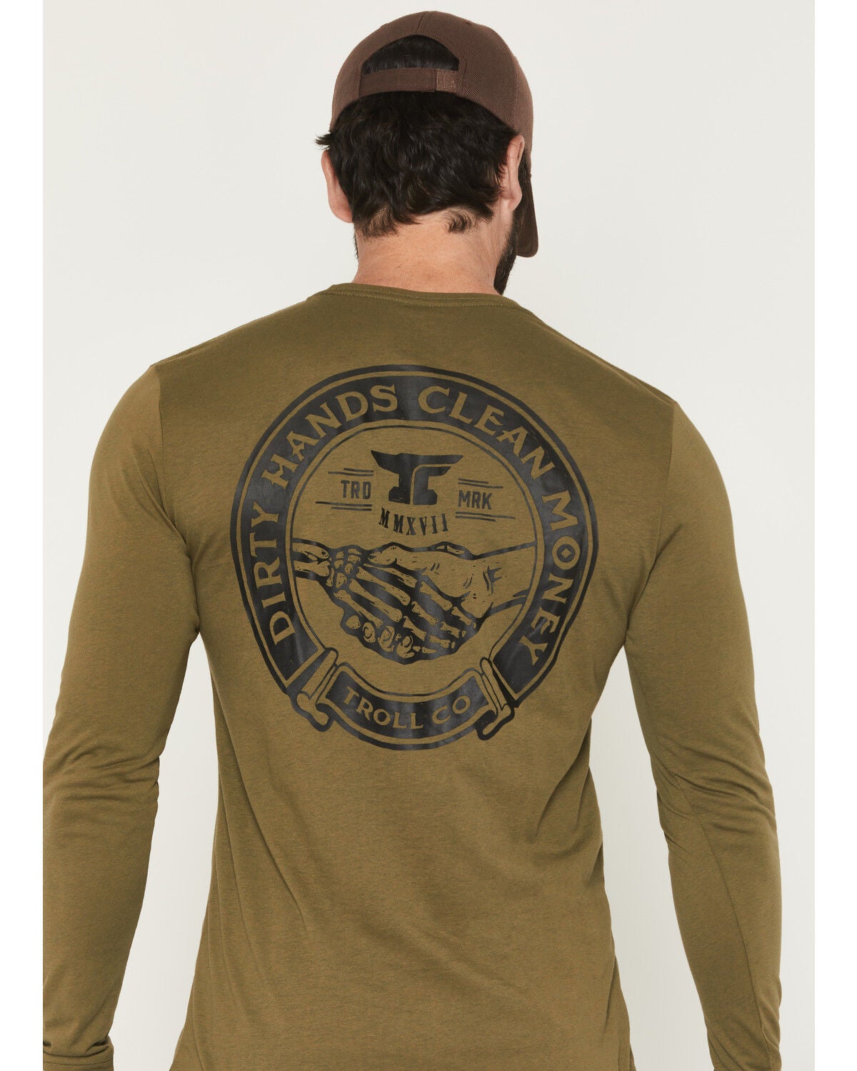 Image #4 - Troll Co Men's Haggler Long Sleeve Graphic Shirt, Olive, hi-res