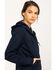 Carhartt Women's FR Rain Defender Hooded Heavyweight Zip Sweatshirt, Navy, hi-res