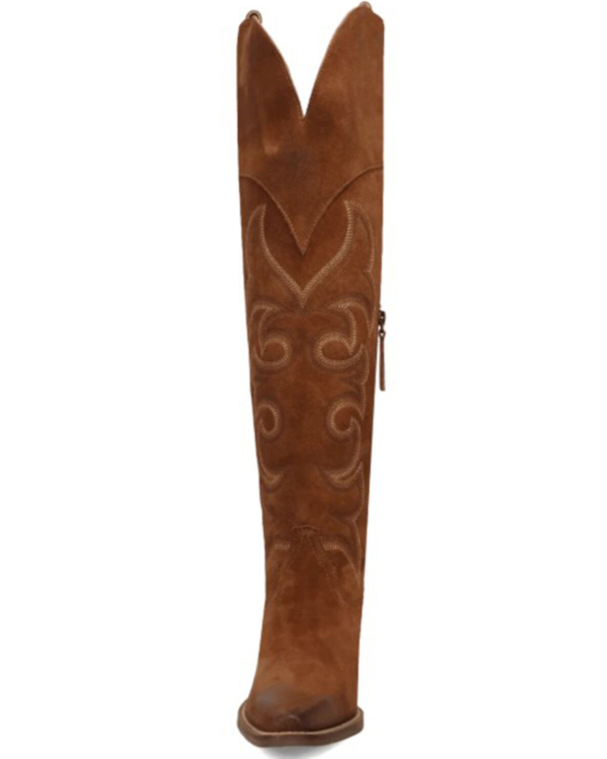 Image #4 - Dingo Women's Primadonna Suede Tall Western Boots - Round Toe, Brown, hi-res