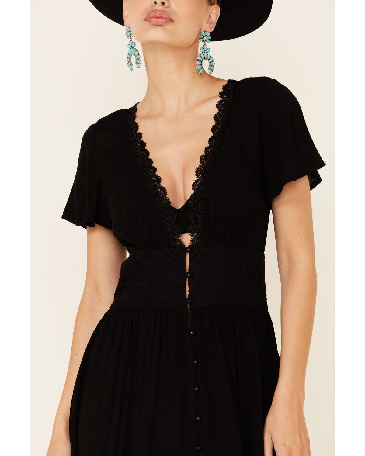 Image #2 - Beyond The Radar Women's Lace Button Dress, , hi-res