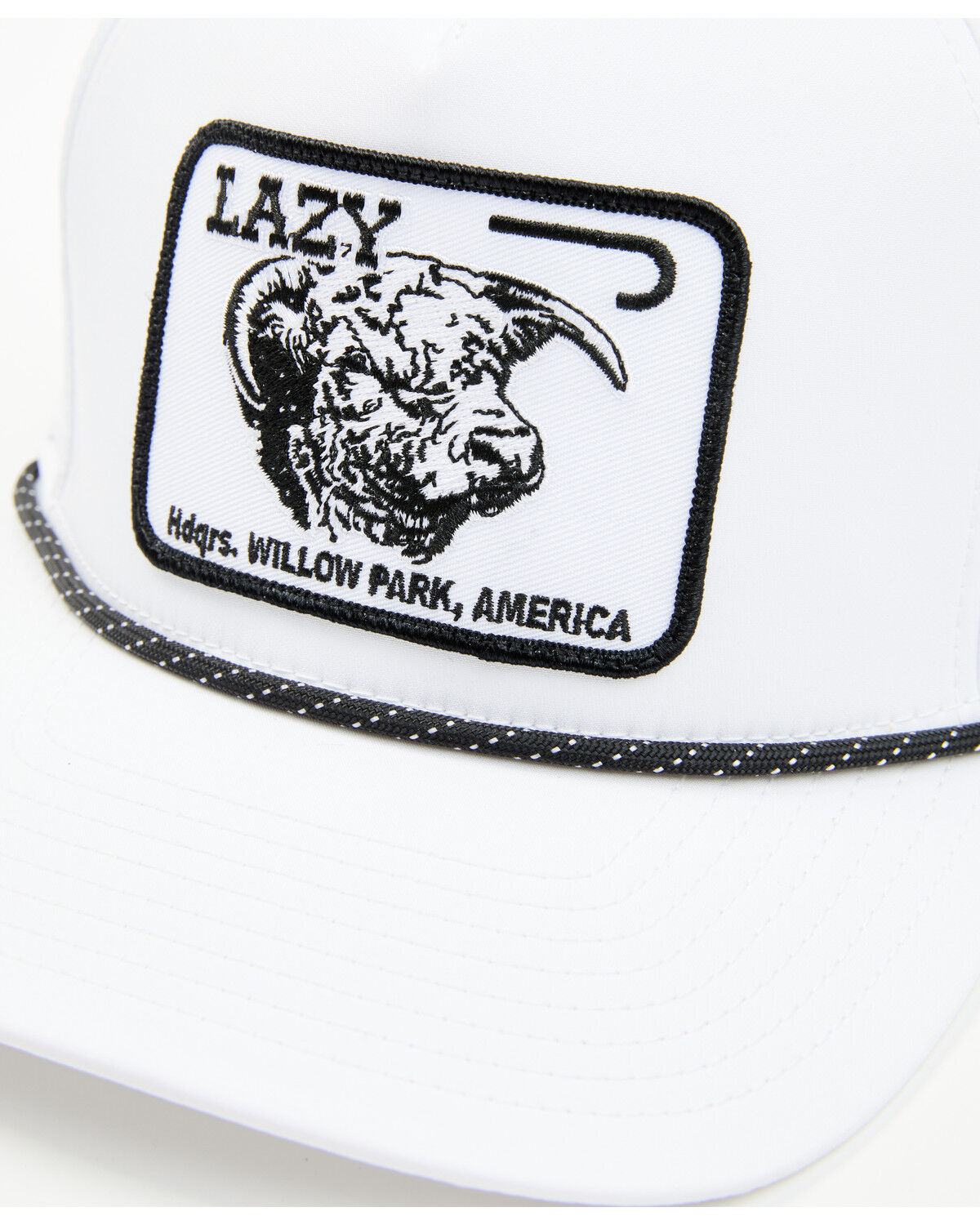 Image #2 - Lazy J Ranch Wear Men's Willow 3 Performance Logo Patch Ball Cap, White, hi-res
