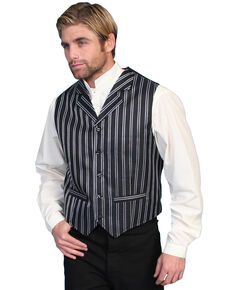 Rangewear by Scully Double Pinstripe Vest - Big & Tall, Black, hi-res