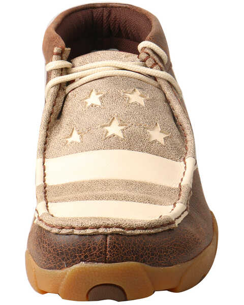 Twisted X Men's Patriotic Driving Moccasin Shoes - Moc Toe, Brown, hi-res