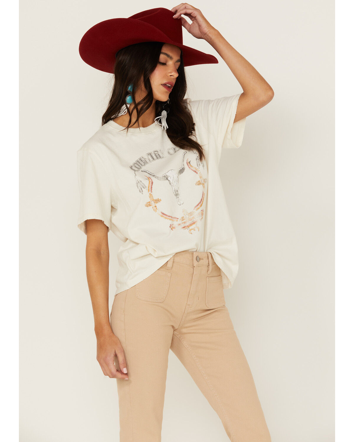 Image #2 - Idyllwind Women's Country Club Graphic Short Sleeve Trustee Tee, Ivory, hi-res