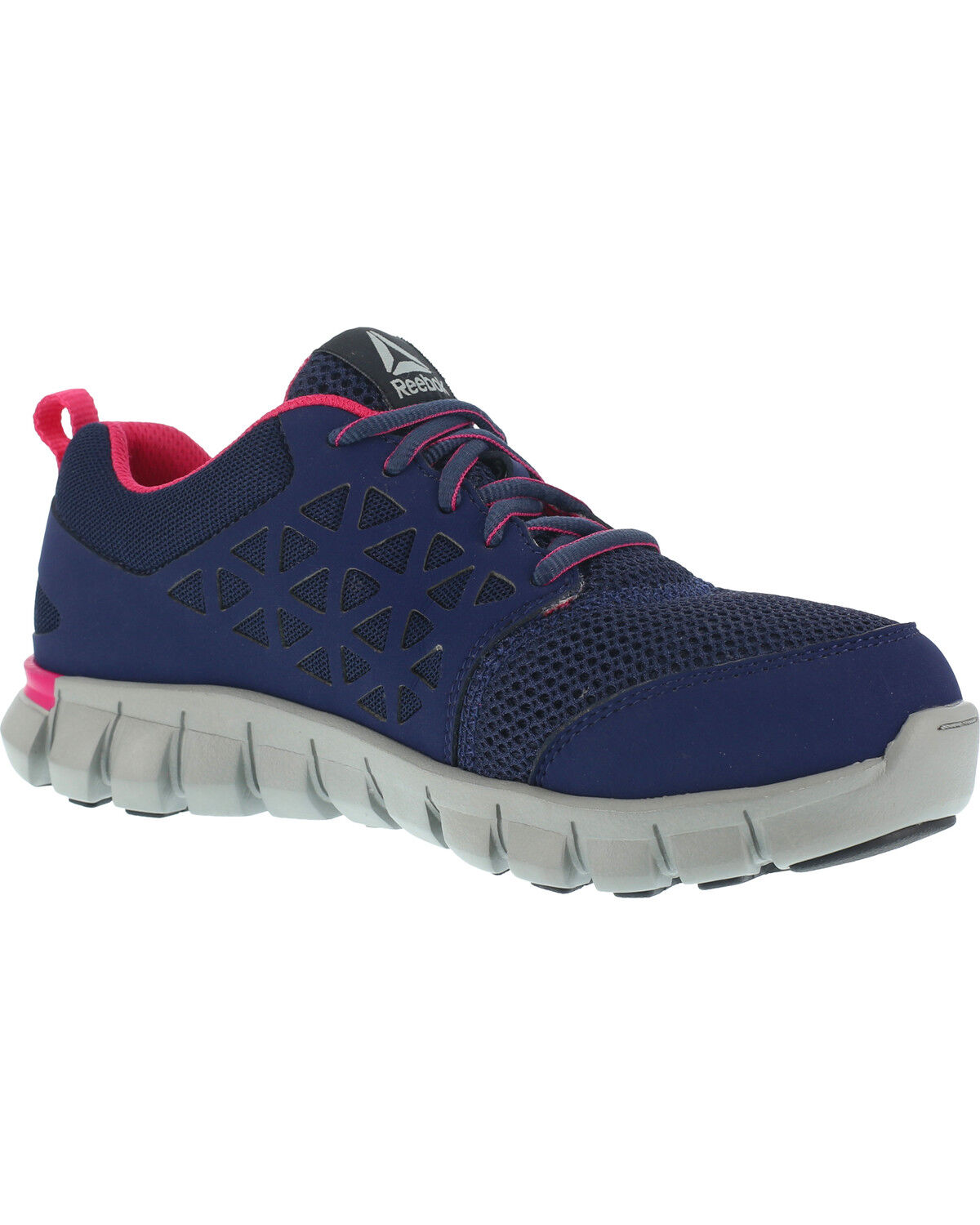 Image #1 - Reebok Women's Sublite Cushion Athletic Work Oxfords - Alloy Toe, Black, hi-res