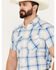 Image #2 - Pendleton Men's Frontier Plaid Short Sleeve Western Pearl Snap Shirt, Blue, hi-res