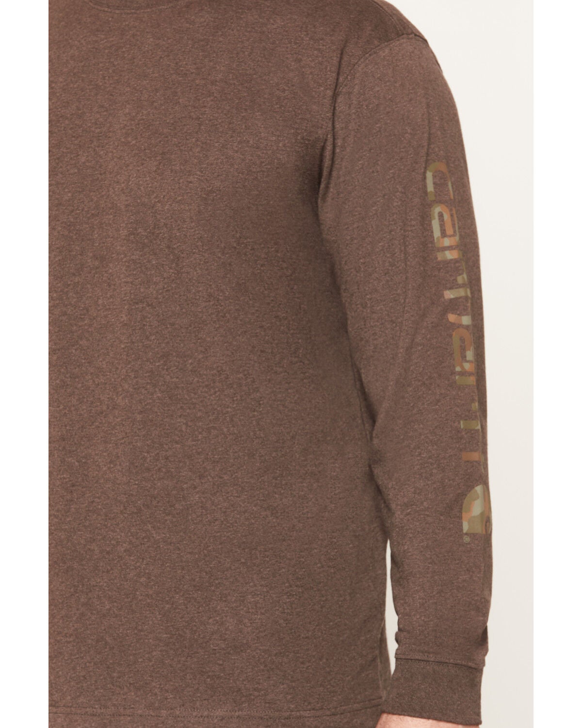 Image #3 - Carhartt Men's Camo Logo Long Sleeve Graphic Work T-Shirt, Brown, hi-res