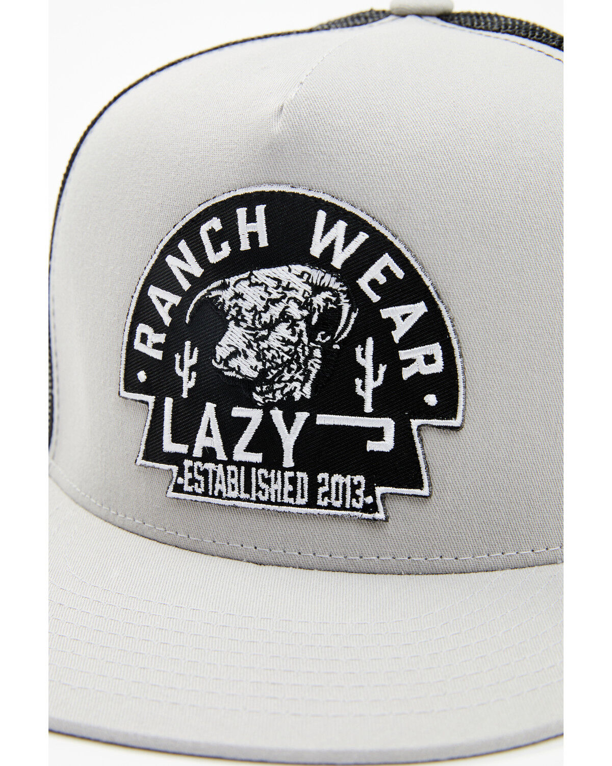 Image #2 - Lazy J Ranch Wear Men's Arrowhead Trucker Cap, Black/grey, hi-res