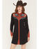 Image #1 - Panhandle Slim Women's Retro Desert Embroidered Long Sleeve Snap Western Mini Dress, Black, hi-res