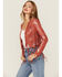 Image #2 - Vocal Women's Suede Tassel Jacket, Brick Red, hi-res