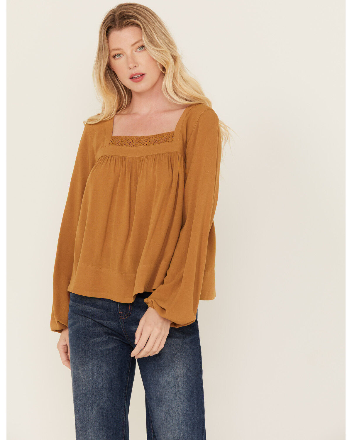 Image #1 - Cleo + Wolf Women's Long Sleeve Flowy Blouse, Bronze, hi-res