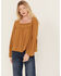 Image #1 - Cleo + Wolf Women's Long Sleeve Flowy Blouse , Bronze, hi-res