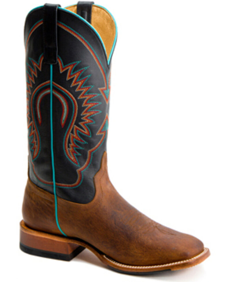 HorsePower Men's Bison Western Boots - Wide Square Toe, Brown, hi-res
