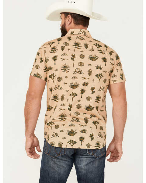 Image #4 - Pendleton Men's Laramie Desert Print Short Sleeve Snap Western Shirt , Tan, hi-res