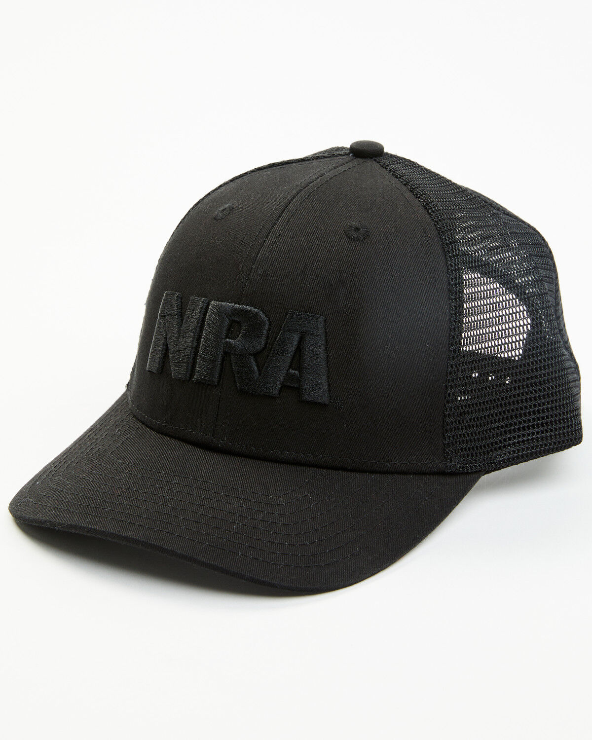 Image #1 - NRA Men's Applique Logo Embroidered Trucker Cap, Black, hi-res